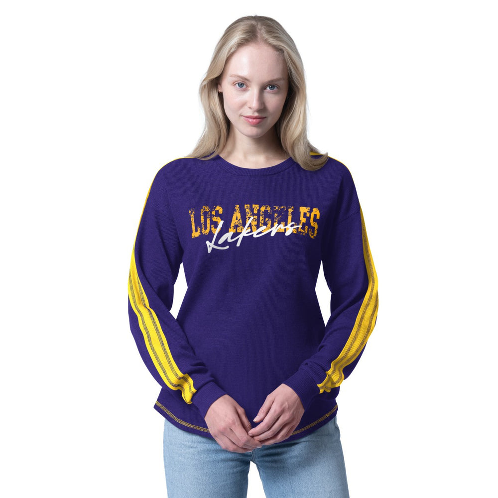 Los Angeles Lakers G-III 4Her by Carl Banks Women's Advantage Tri-Blend Long Sleeve T-Shirt