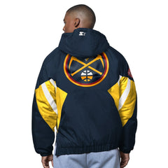 Denver Nuggets Starter The Line Up Oxford Crinkle Half-Zip Hooded Jacket sale