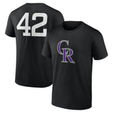 Black Colorado Rockies Jackie Robinson Day Name & Number T-Shirt