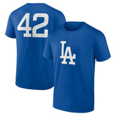 Royal Los Angeles Dodgers Jackie Robinson Day Name & Number T-Shirt