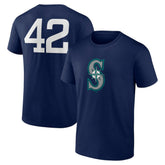 Navy Seattle Mariners Jackie Robinson Day Name & Number T-Shirt