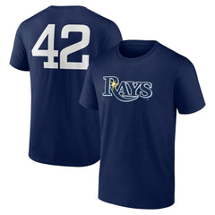 Navy Tampa Bay Rays Jackie Robinson Day Name & Number T-Shirt