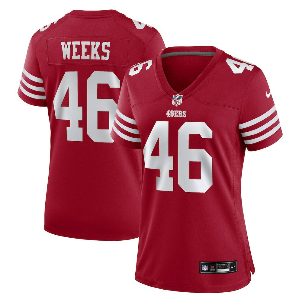 Jon Weeks Women's Team Game Jersey - San Francisco 49ers Jerseys
