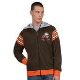 Pro Player Retro Helmet Full-Zip Hooded Track Jacket - Cleveland Browns Jackets