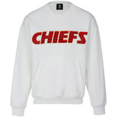 Cuce Women's Chenille Jeweled Sweatshirt - Kansas City Chiefs Sweatshirts