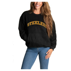 Cuce Women's Chenille Jeweled Sweatshirt - Pittsburgh Steelers Sweatshirts