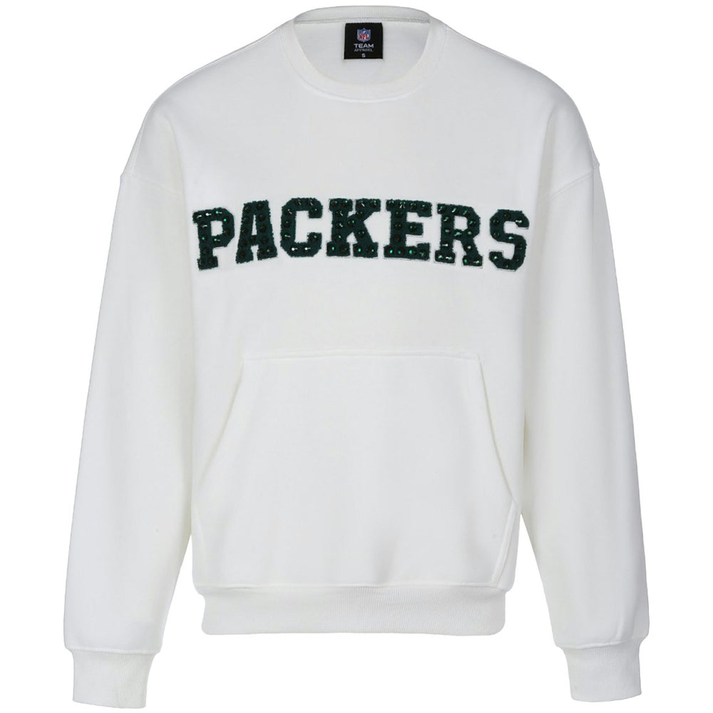 Cuce Women's Chenille Jeweled Sweatshirt - Green Bay Packers Sweatshirts