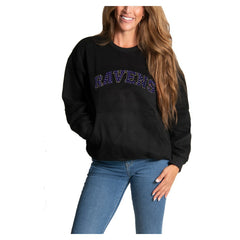 Cuce Women's Chenille Jeweled Sweatshirt - Baltimore Ravens Sweatshirts