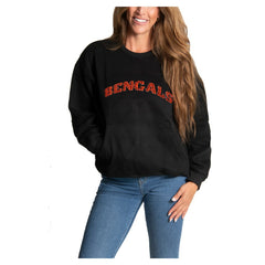 Cuce Women's Chenille Jeweled Sweatshirt - Cincinnati Bengals Sweatshirts