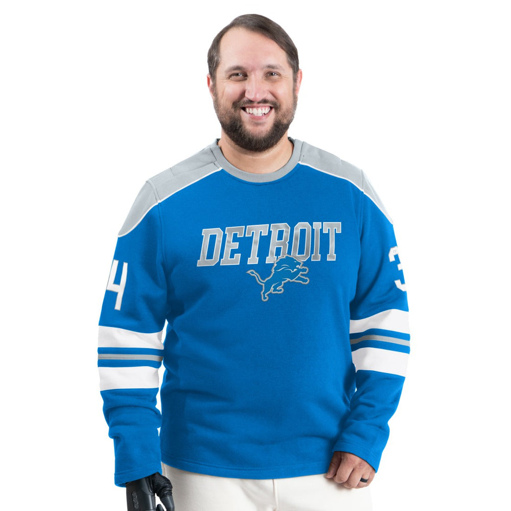 G-III Sports by Carl Banks Adaptive Lord Stanley Crewneck Sweatshirt - Detroit Lions Sweatshirts