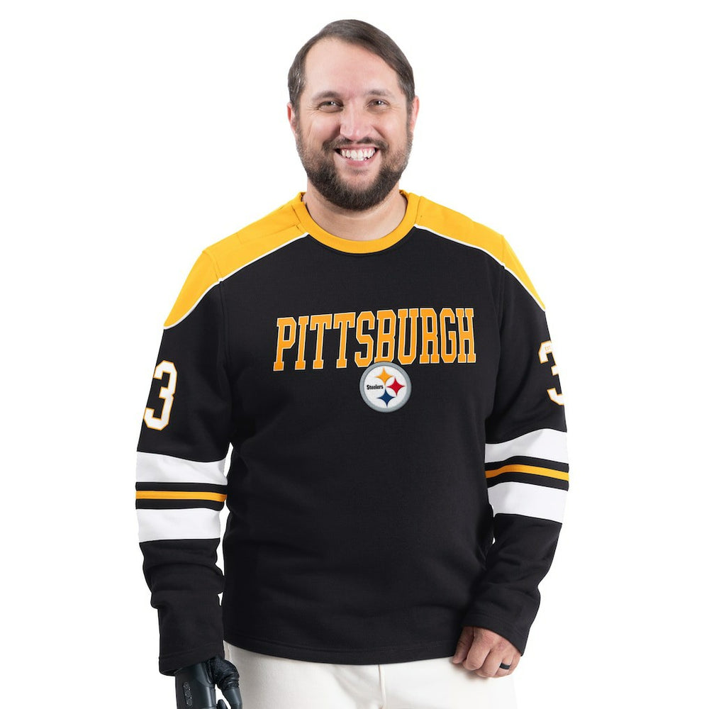 G-III Sports by Carl Banks Adaptive Lord Stanley Crewneck Sweatshirt - Pittsburgh Steelers Sweatshirts