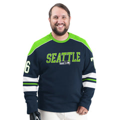 G-III Sports by Carl Banks Adaptive Lord Stanley Crewneck Sweatshirt - Seattle Seahawks Sweatshirts