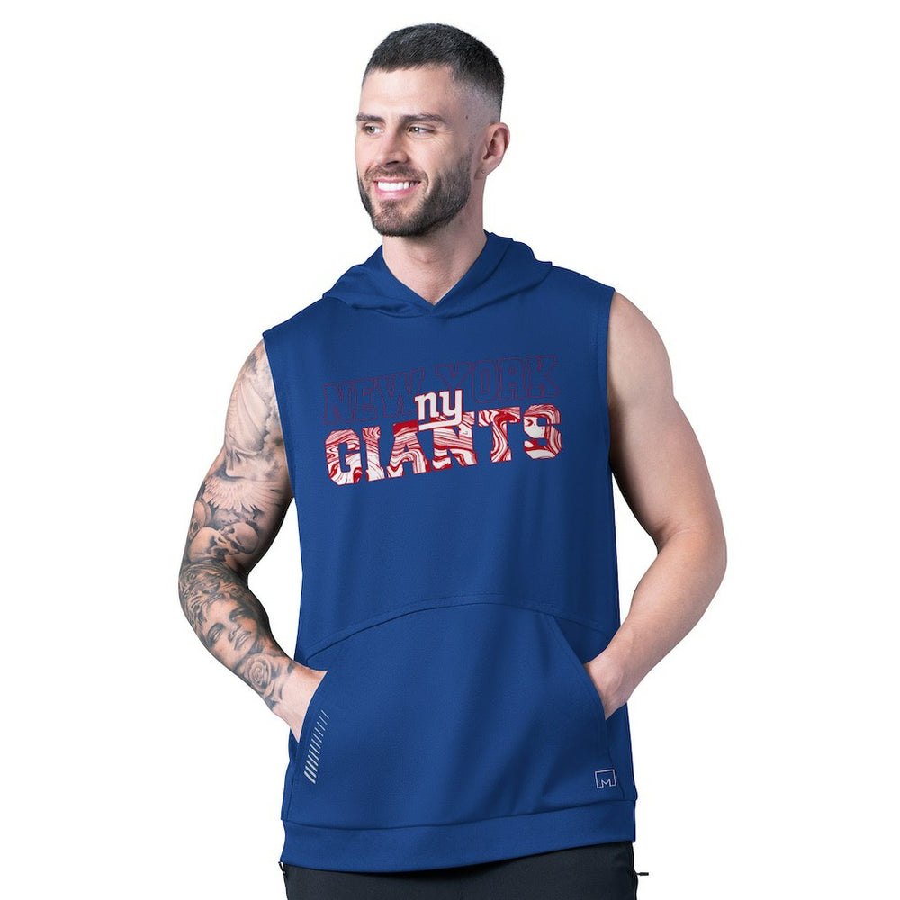 MSX by Michael Strahan Tri-Blend Rebound Sleeveless Hoodie - New York Giants Hoodies