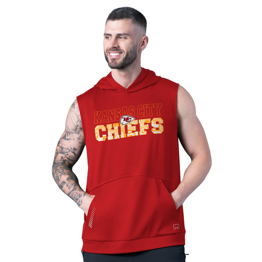 MSX by Michael Strahan Tri-Blend Rebound Sleeveless Hoodie - Kansas City Chiefs Hoodies