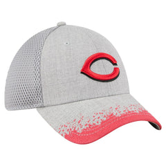 Gray Cincinnati Reds New Era Visor Paint Splatter 39THIRTY Flex Hat