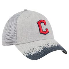 Gray Cleveland Guardians New Era Visor Paint Splatter 39THIRTY Flex Hat