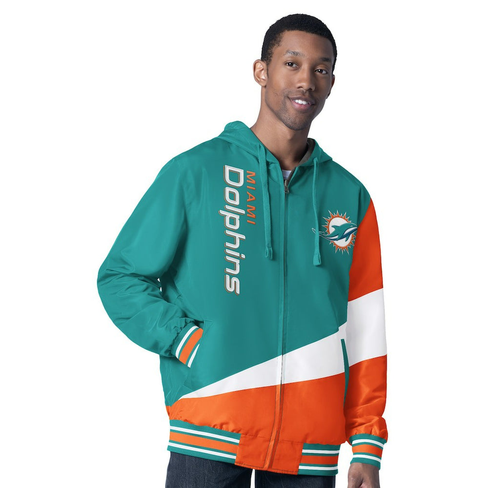 G-III Sports by Carl Banks Dual Threat Reversable Full-Zip Hooded Jacket - Miami Dolphins Jackets