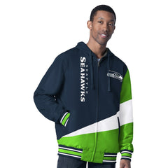 G-III Sports by Carl Banks Dual Threat Reversable Full-Zip Hooded Jacket - Seattle Seahawks Jackets