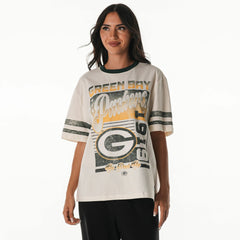 The Wild Collective Women's Vintage Drop Shoulder Oversized Boyfriend T-Shirt - Green Bay Packers T-shirts
