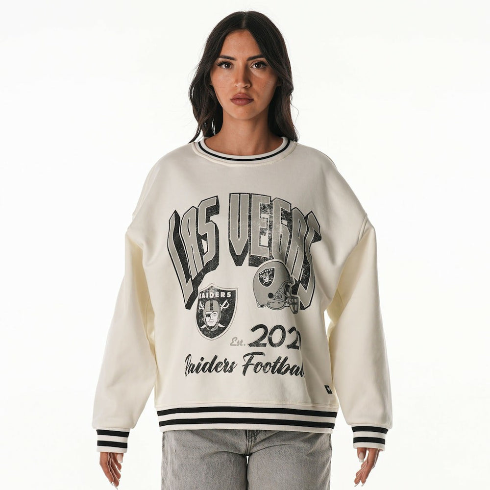 The Wild Collective Women's Oversized Vintage French Terry Sweatshirt - Las Vegas Raiders Sweatshirts