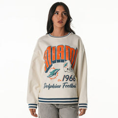 The Wild Collective Women's Oversized Vintage French Terry Sweatshirt - Miami Dolphins Sweatshirts