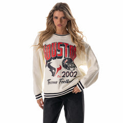 The Wild Collective Women's Oversized Vintage French Terry Sweatshirt - Houston Texans Sweatshirts