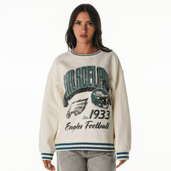 The Wild Collective Women's Oversized Vintage French Terry Sweatshirt - Philadelphia Eagles Sweatshirts