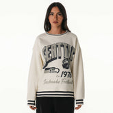 The Wild Collective Women's Oversized Vintage French Terry Sweatshirt - Seattle Seahawks Sweatshirts
