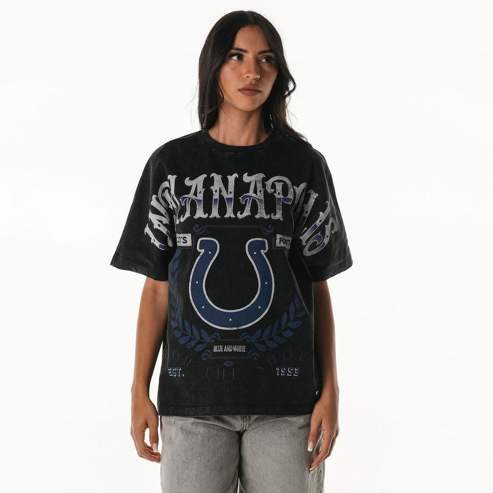 The Wild Collective Women's Laurel Premium Baggy Dolman T-Shirt - Indianapolis Colts T-shirts