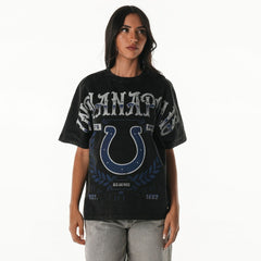 The Wild Collective Women's Laurel Premium Baggy Dolman T-Shirt - Indianapolis Colts T-shirts