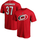 NHL Andrei Svechnikov Carolina Hurricanes Fanatics Authentic Stack Name & Number T-Shirt