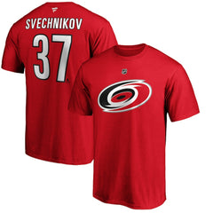 NHL Andrei Svechnikov Carolina Hurricanes Fanatics Authentic Stack Name & Number T-Shirt