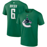 NHL Brock Boeser Vancouver Canucks Fanatics Authentic Stack Name & Number T-Shirt