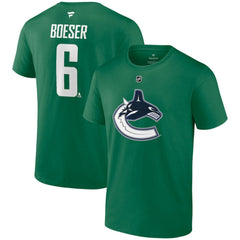 NHL Brock Boeser Vancouver Canucks Fanatics Authentic Stack Name & Number T-Shirt