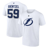 NHL Jake Guentzel Tampa Bay Lightning Fanatics Authentic Stack Name & Number T-Shirt