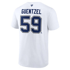 NHL Jake Guentzel Tampa Bay Lightning Fanatics Authentic Stack Name & Number T-Shirt