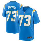 Mekhi Becton Team Game Jersey - Los Angeles Chargers Jerseys