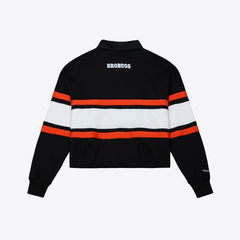 Women's Throwback Cropped Long Sleeve Rugby Polo - Denver Broncos