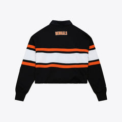 Women's Cropped Long Sleeve Rugby Polo - Cincinnati Bengals
