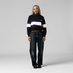 Women's Cropped Long Sleeve Rugby Polo - Baltimore Ravens