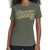 Green Athletics Starter Women's Groovy Script Team Fitted T-Shirt