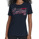 Navy St. Louis Cardinals Starter Women's Groovy Script Team Fitted T-Shirt