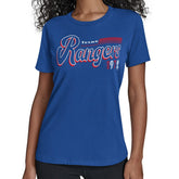 Royal Texas Rangers Starter Women's Groovy Script Team Fitted T-Shirt