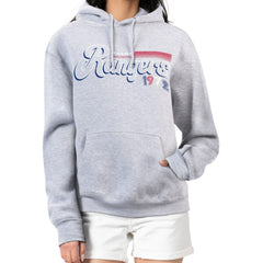 Gray Texas Rangers Starter Women's Groovy Script Team Fleece Pullover Hoodie
