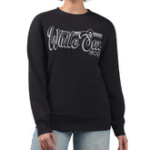 Black Chicago White Sox Starter Women's Groovy Script Team Fleece Pullover Sweatshirt