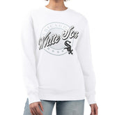 White Chicago White Sox G-III 4Her by Carl Banks Women's Pinstripe Circle Team Fleece Pullover Sweatshirt