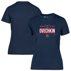NHL Alexander Ovechkin Washington Capitals Levelwear Women's NHL All-Time Leading Goal Scorer Milestone Stars Name & Number Maddox T-Shirt