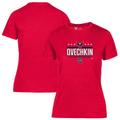 NHL Alexander Ovechkin Washington Capitals Levelwear Women's NHL All-Time Leading Goal Scorer Milestone Stars Name & Number Maddox T-Shirt