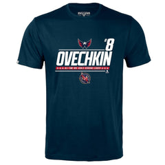 NHL Alexander Ovechkin Washington Capitals Levelwear NHL All-Time Leading Goal Scorer Milestone Name & Number Richmond T-Shirt