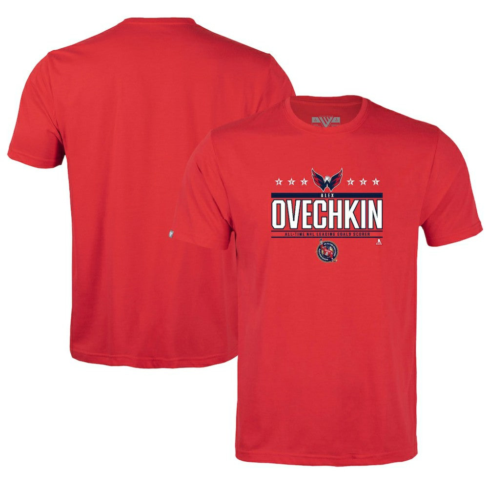 NHL Alexander Ovechkin Washington Capitals Levelwear Youth NHL All-Time Leading Goal Scorer Milestone Stars Name & Number Little Richmond T-Shirt